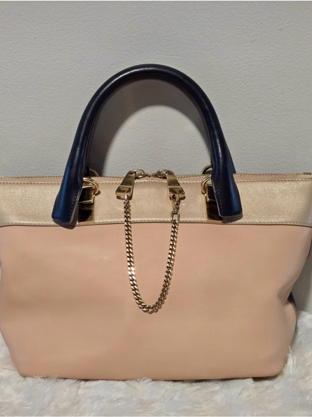 Chloe Medium Leather Two Tone Baylee Shoulder Bag